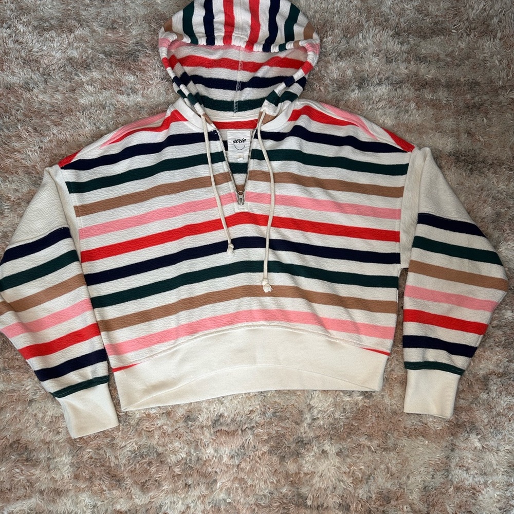 Aerie Colorful Striped Hoodie